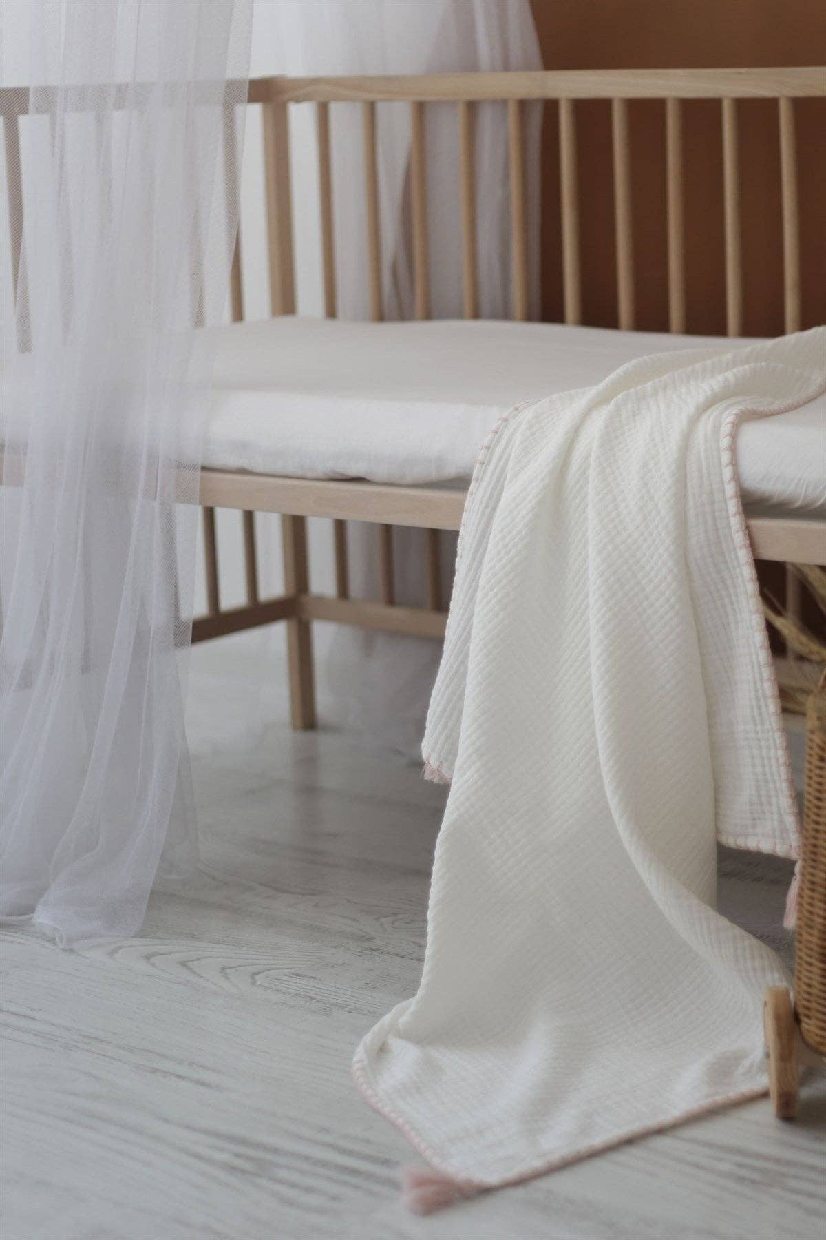 Hand-Embroidered Muslin Blanket