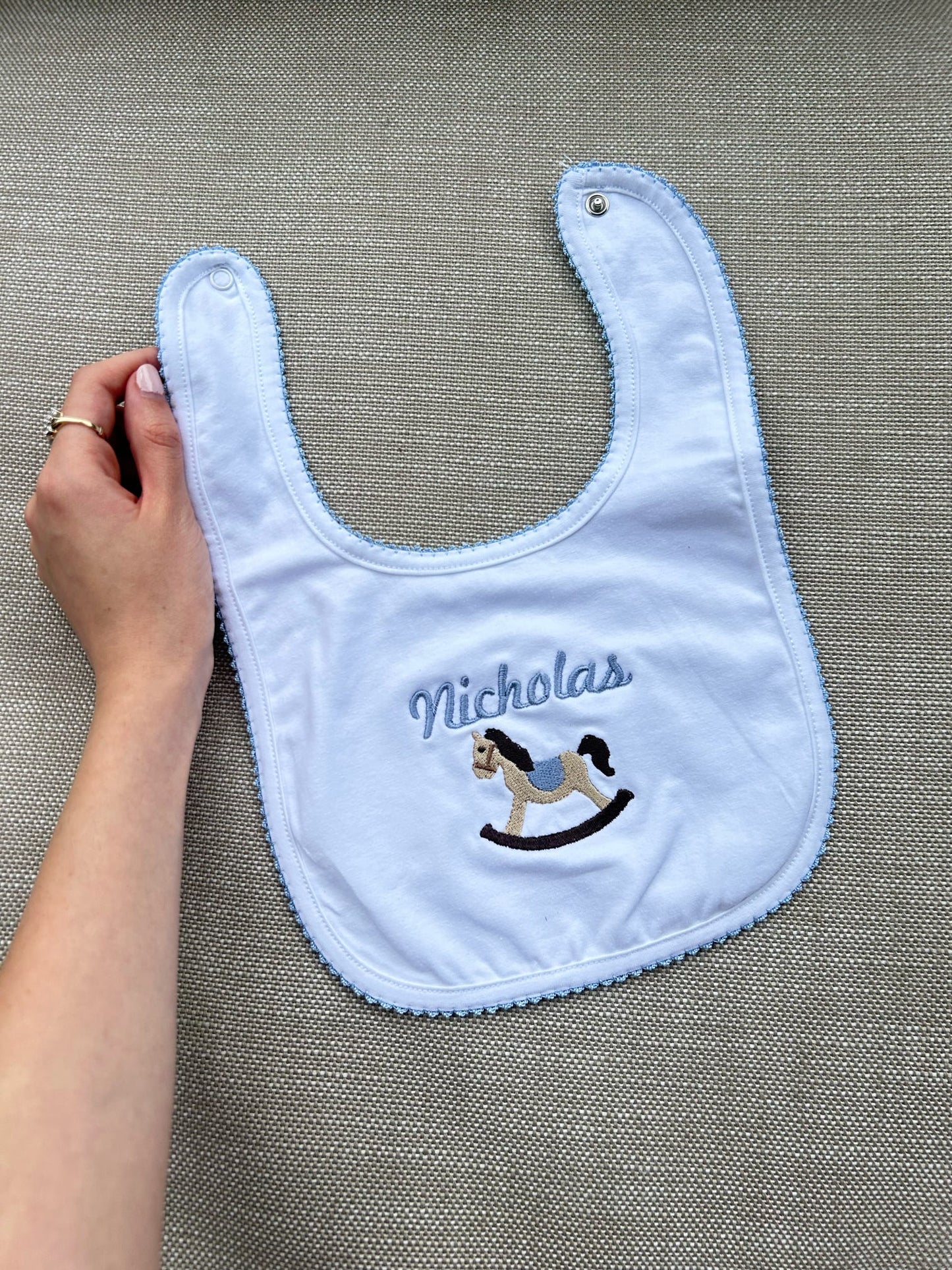 Picot Trim Bib | The Asher Collection