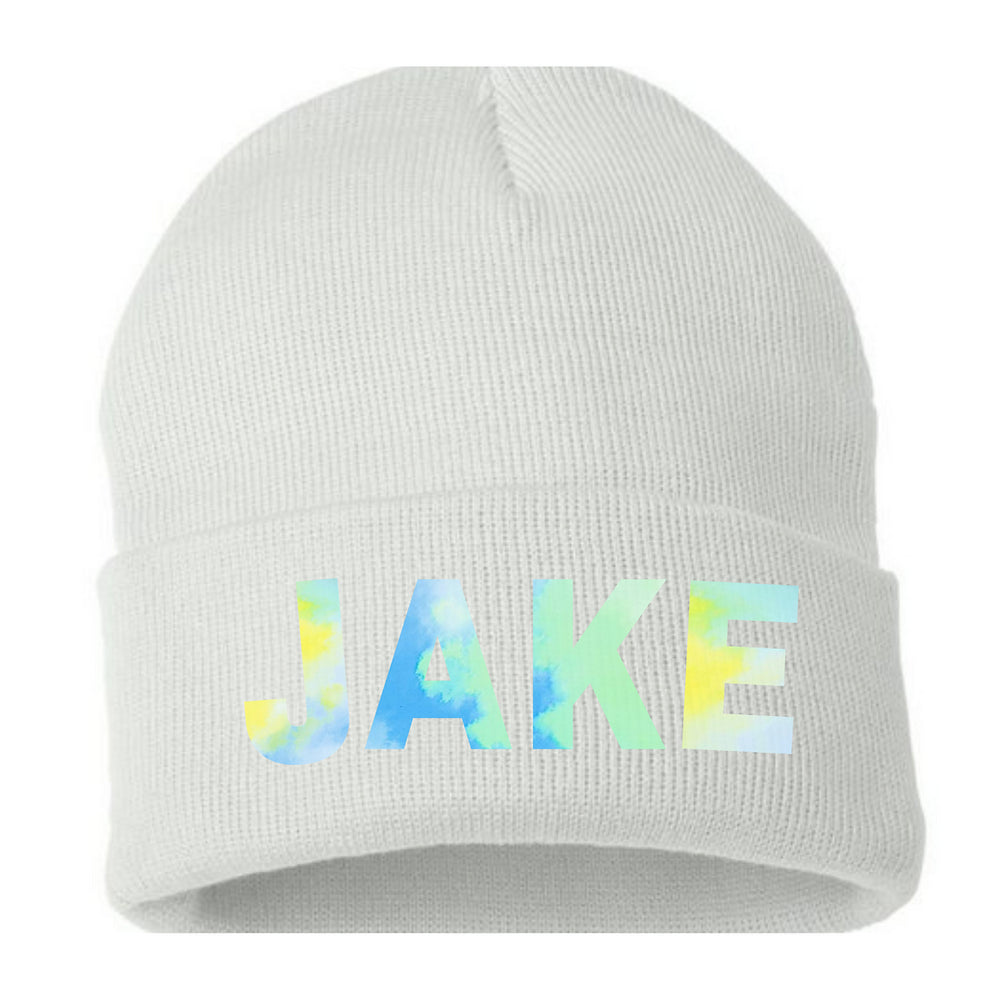 Watercolor Tie Dye Beanie