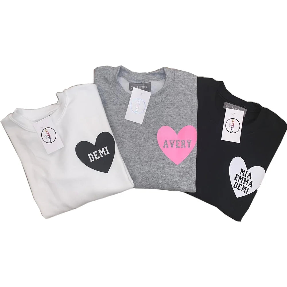 Heart Decal Sweatshirt | Adult