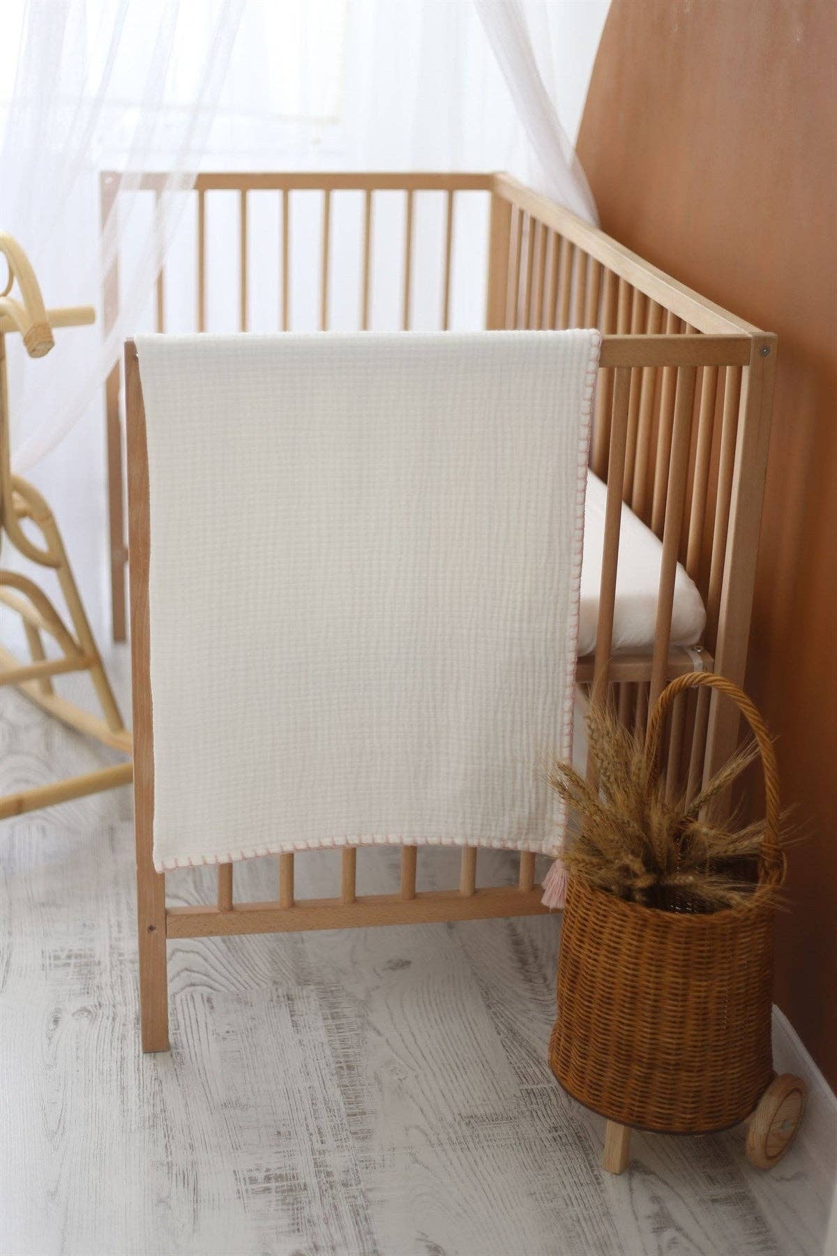 Hand-Embroidered Muslin Blanket