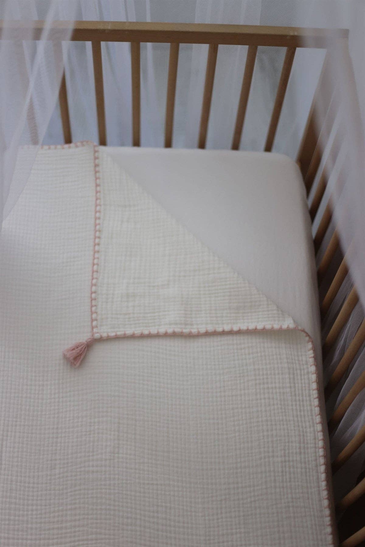 Hand-Embroidered Muslin Blanket