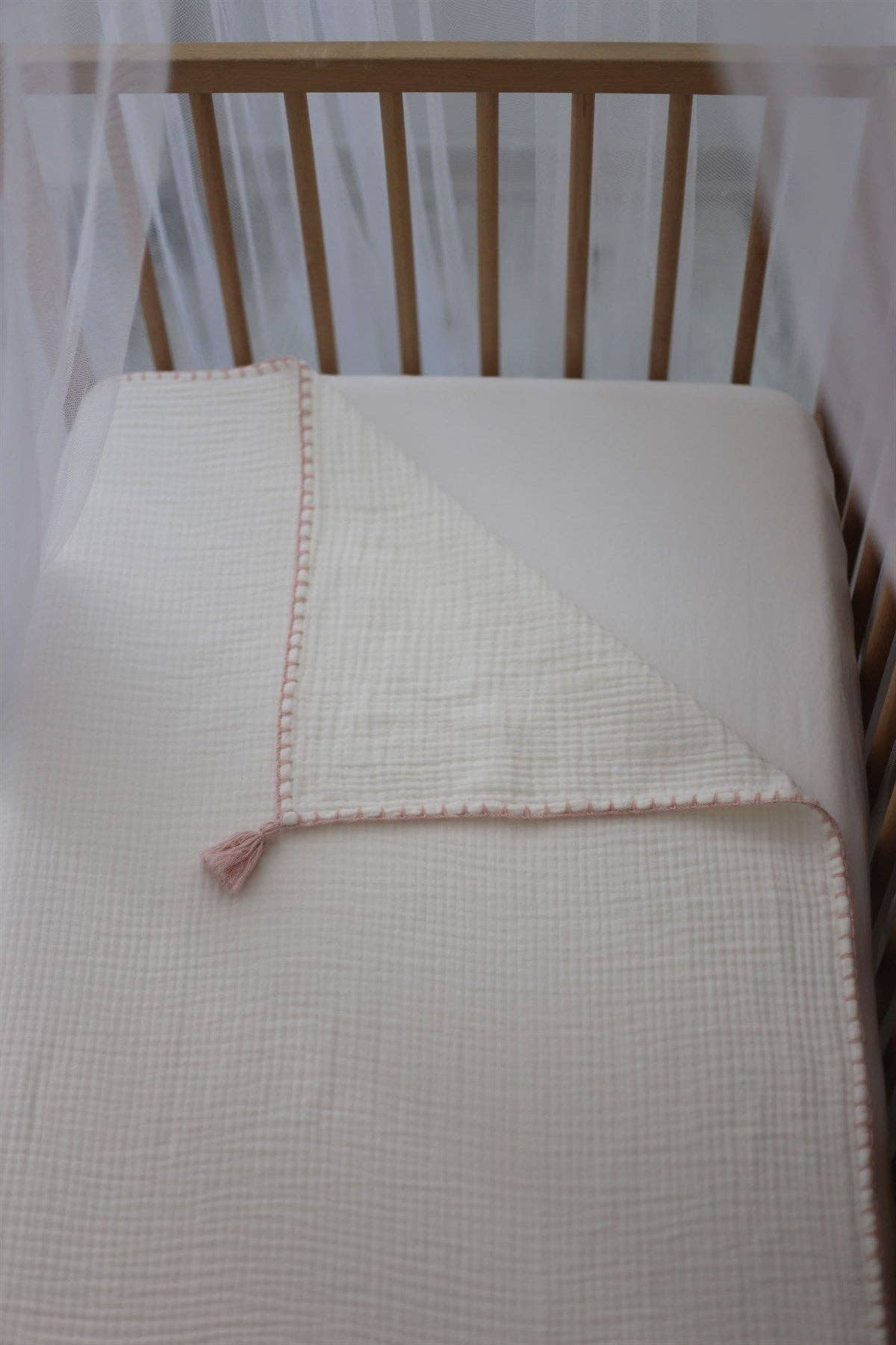 Hand-Embroidered Muslin Blanket