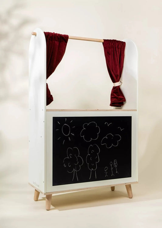 Wooden Play Market & Theater Stand 2-in-1