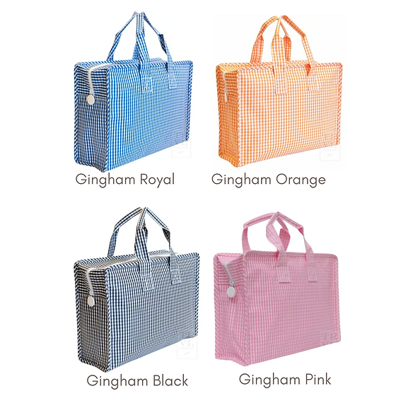 Gingham Zip Tote | The Aliza Collection