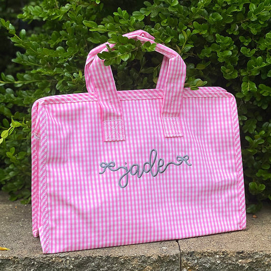 Gingham Zip Tote | The Aliza Collection