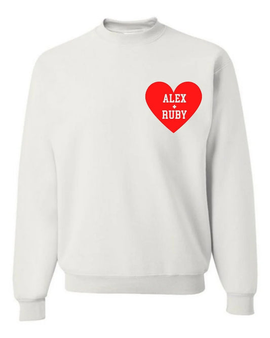 Couples Heart Decal Sweatshirt | Adult