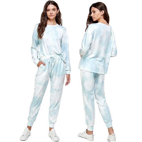 Cloudy Tie Dye Pajama Set | Adult