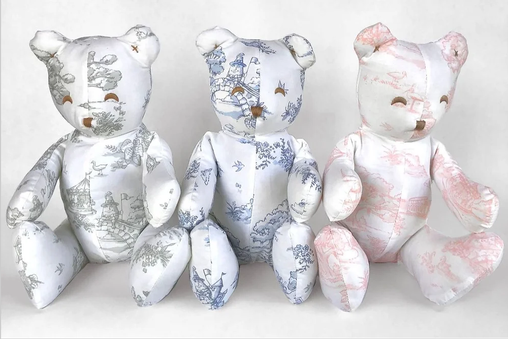 Toile Teddy Bear| The Miri Collection