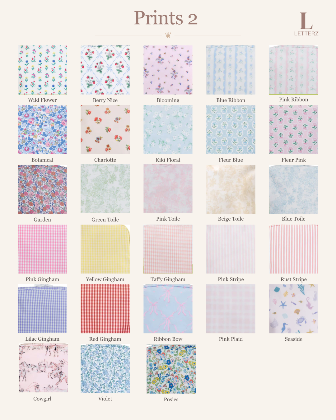 The Aliza Collection embroidery print chart, page 2