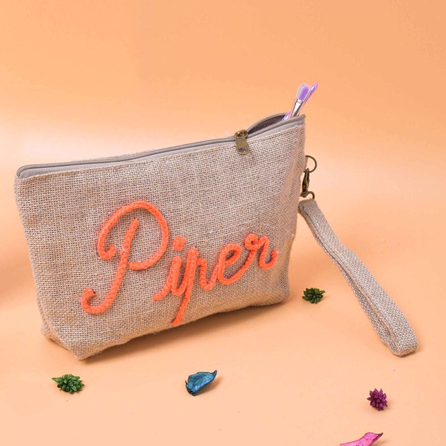 Straw Make-Up Bag