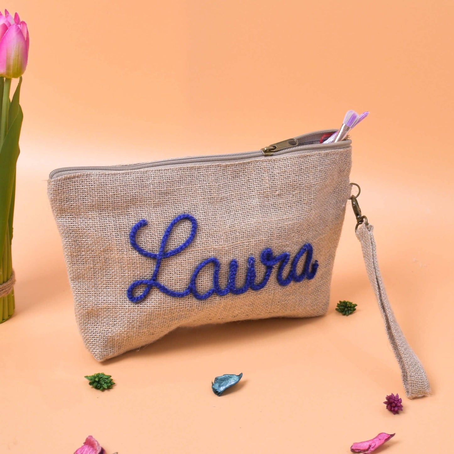 Straw Make-Up Bag