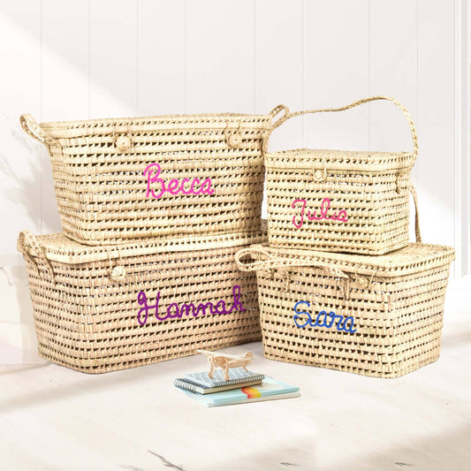 Straw Toy Storage Basket